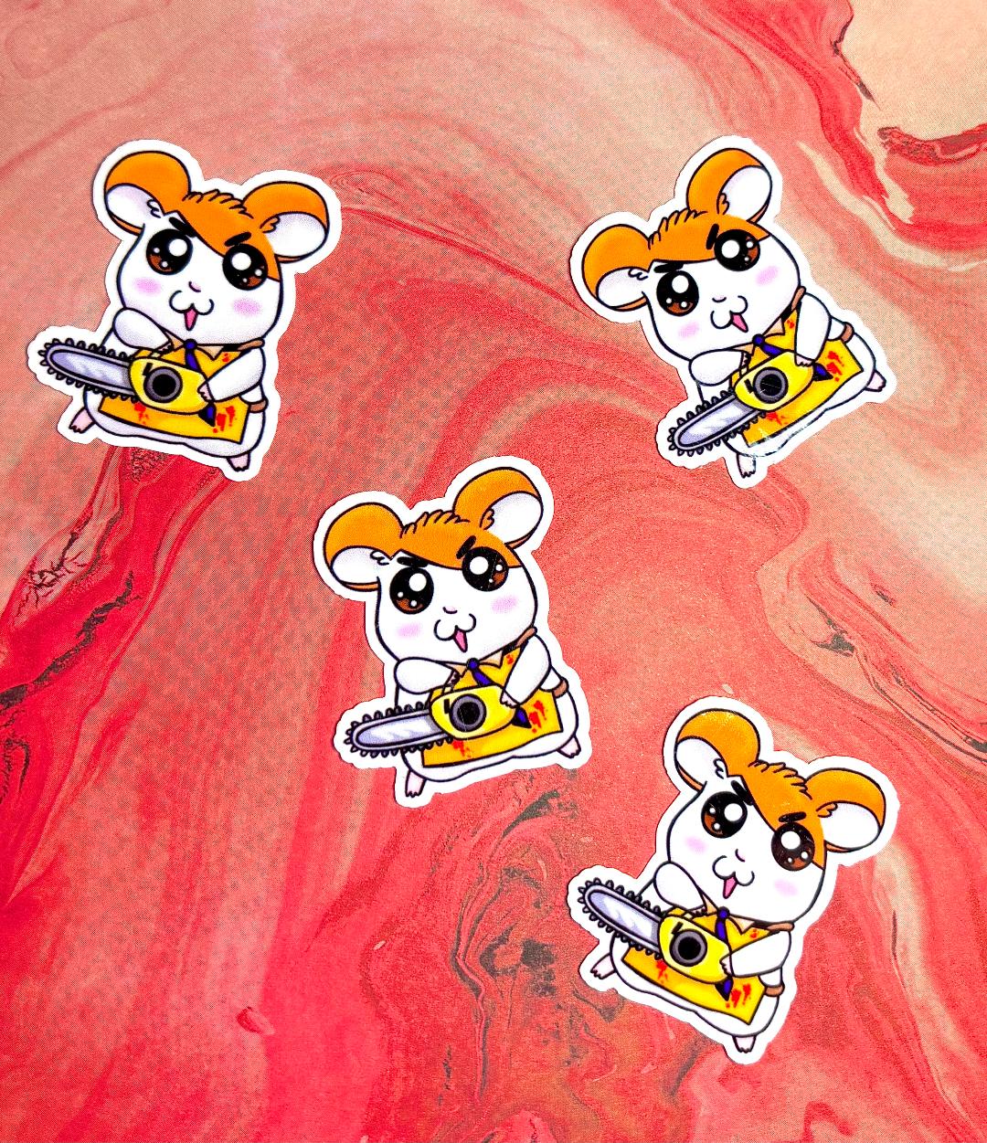 Mini Hamtaro Chainsaw Sticker