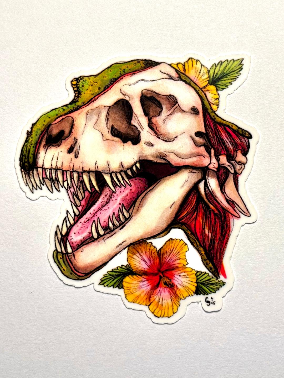T-Rex Skull Sticker