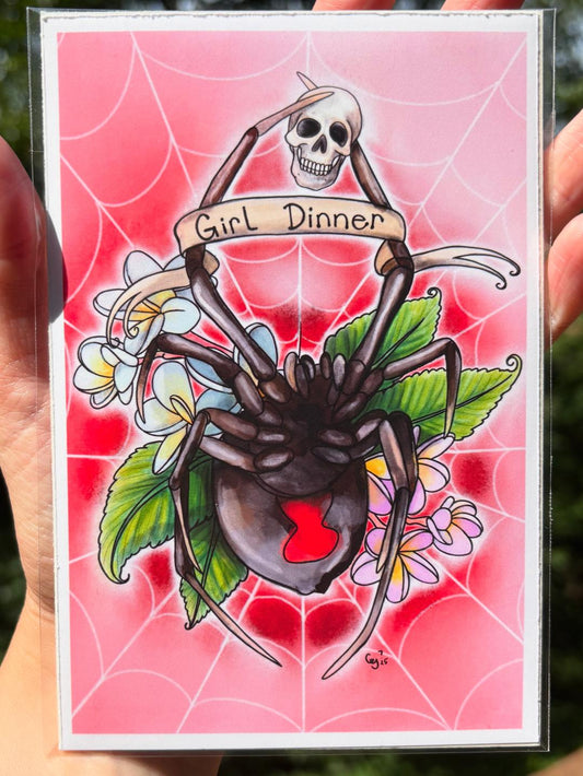 Girl Dinner Print 4x6in