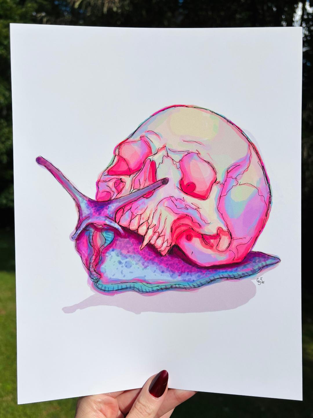 Skull Snail Print 11x8.5in