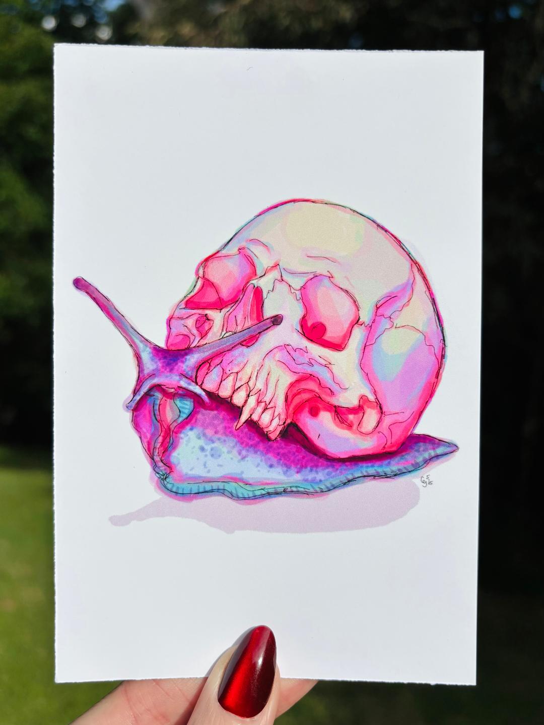 Skull Snail Print 4x6in