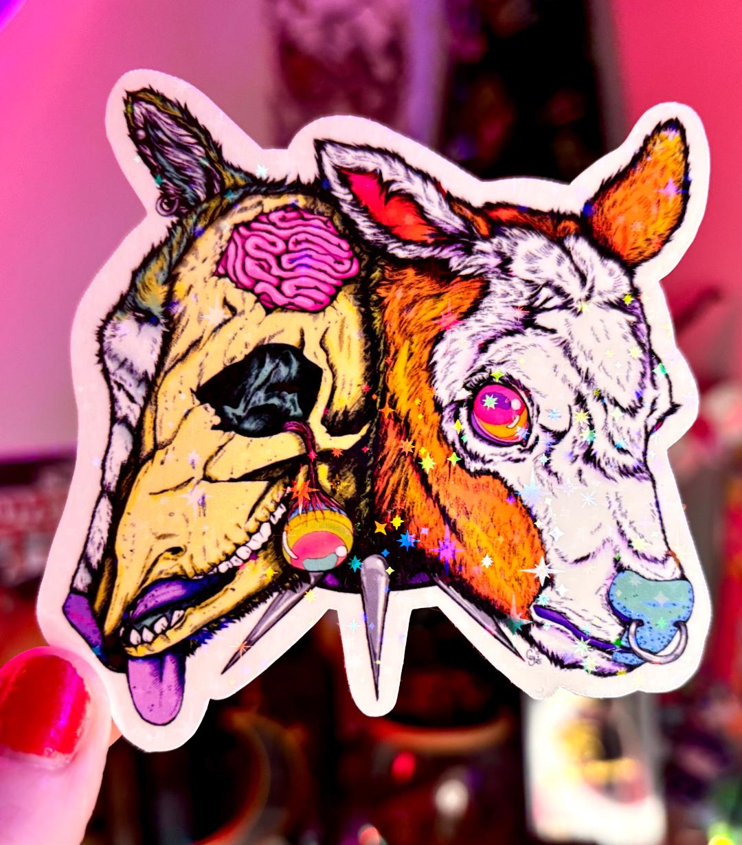 Twiiiin Holo Sticker 3.5in