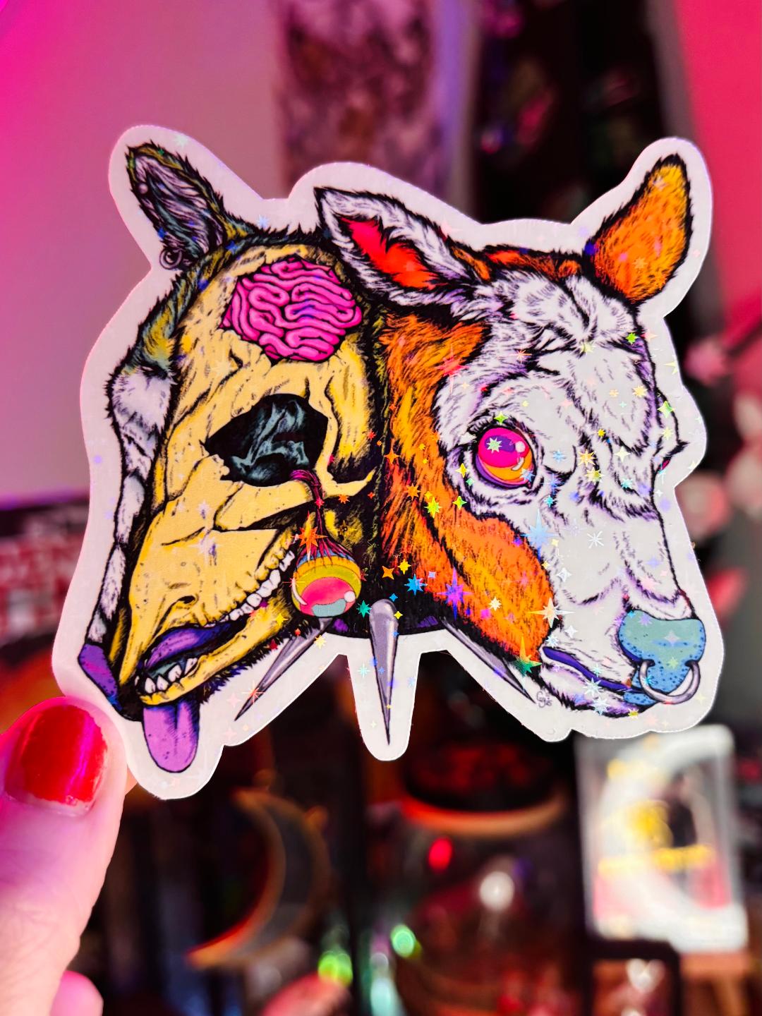 Twiiiin Holo Sticker 3.5in