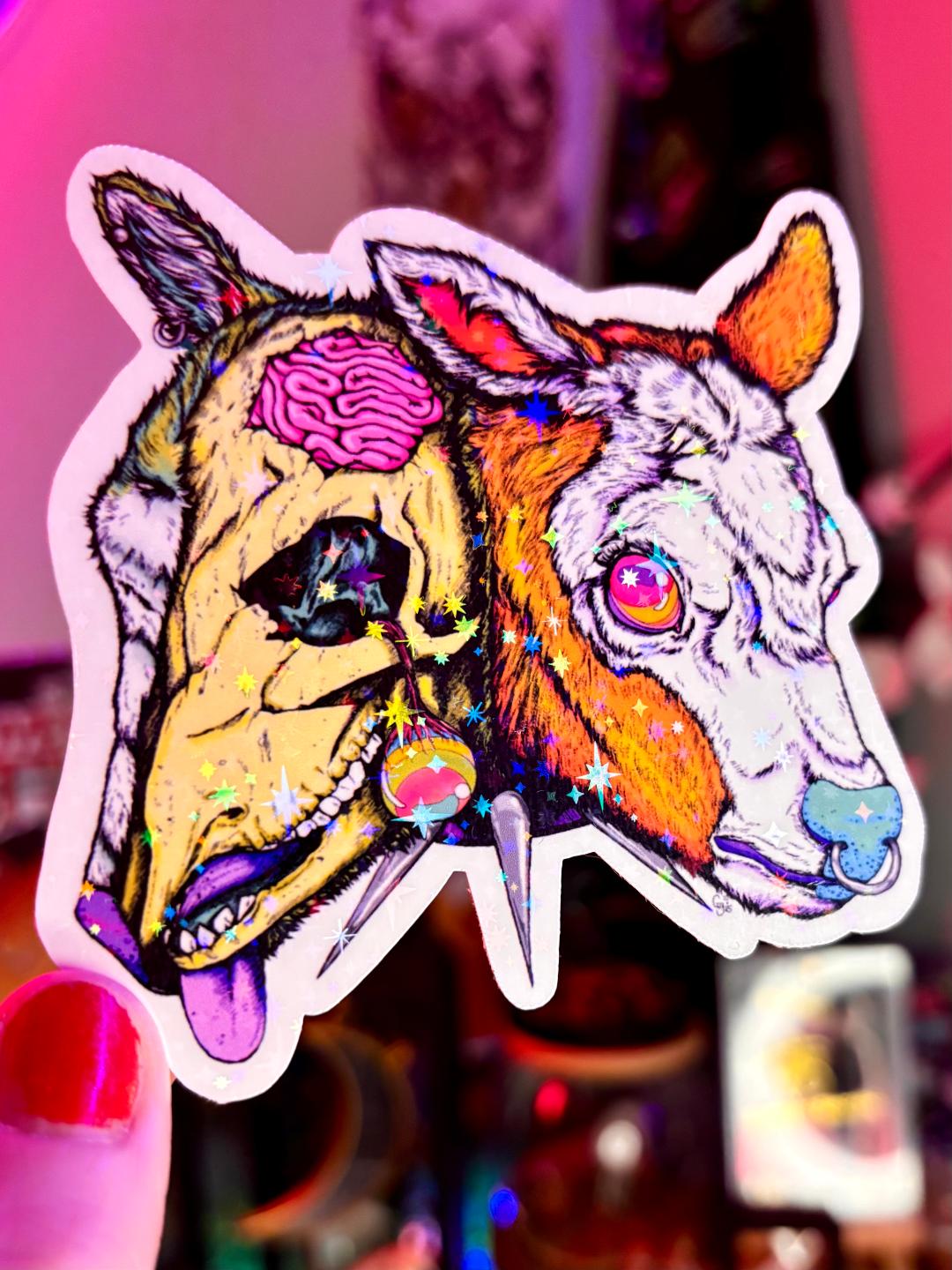 Twiiiin Holo Sticker 3.5in