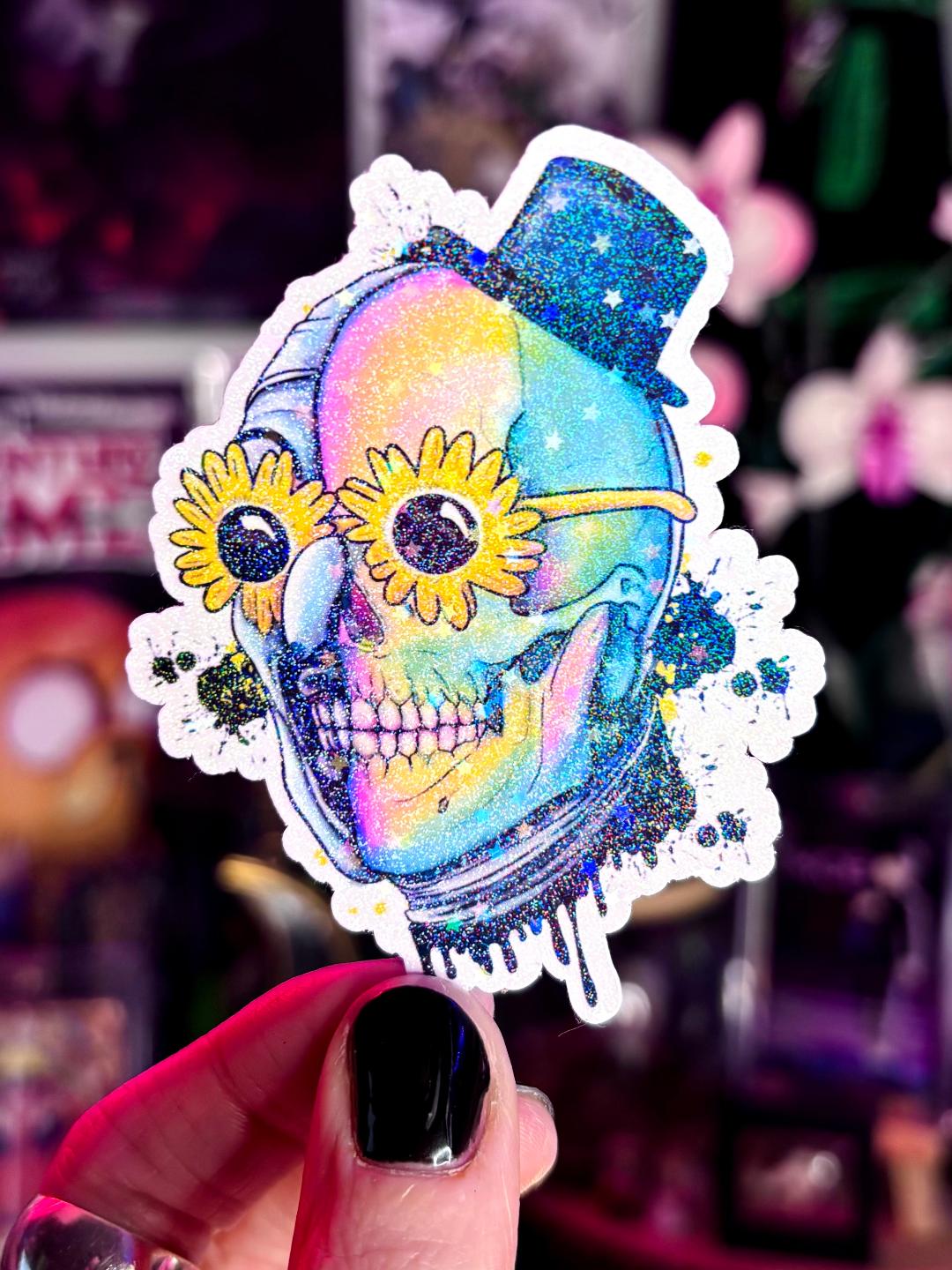Skull Clown Holographic Sticker