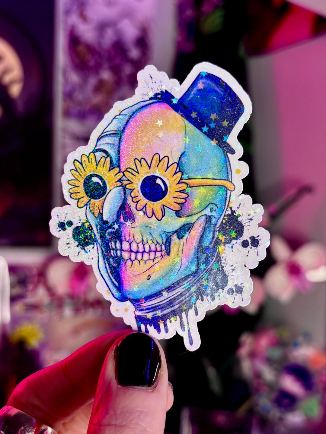 Skull Clown Holographic Sticker