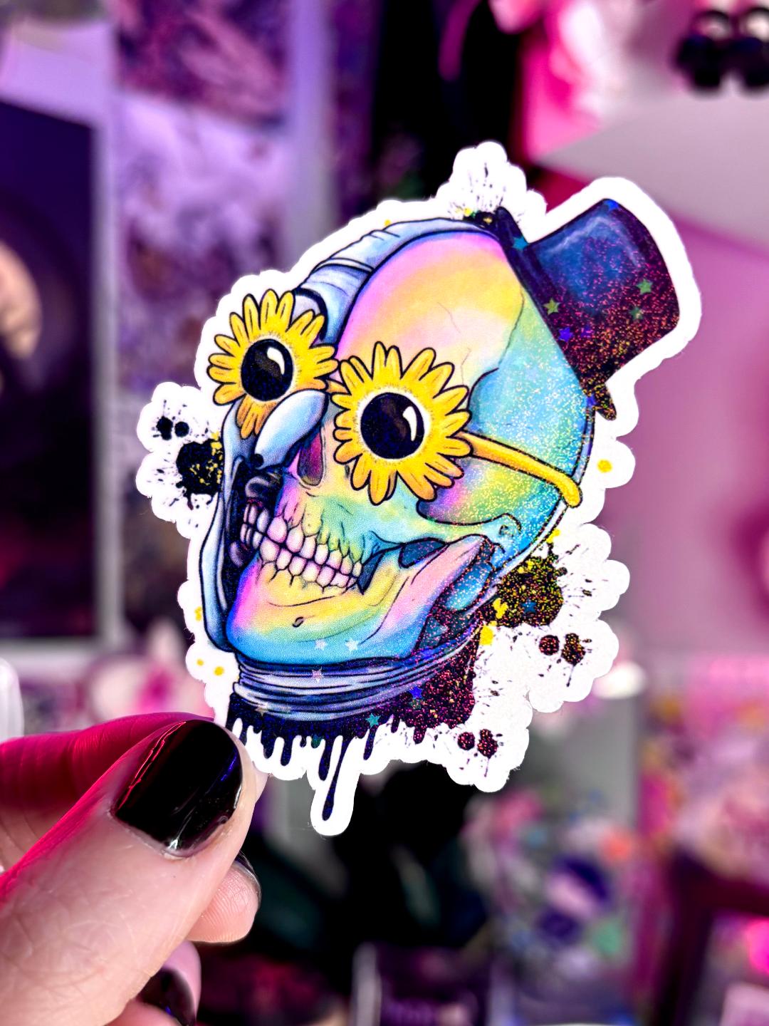 Skull Clown Holographic Sticker