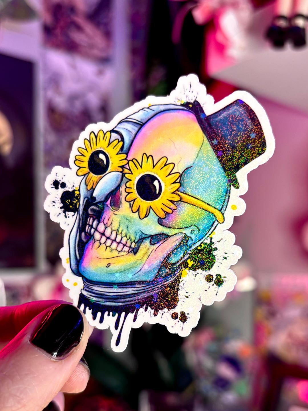 Skull Clown Holographic Sticker