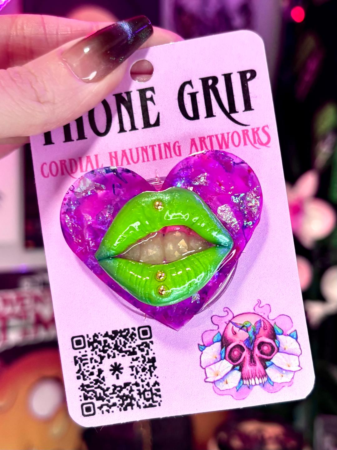 Phone Grip 'Green Lips'