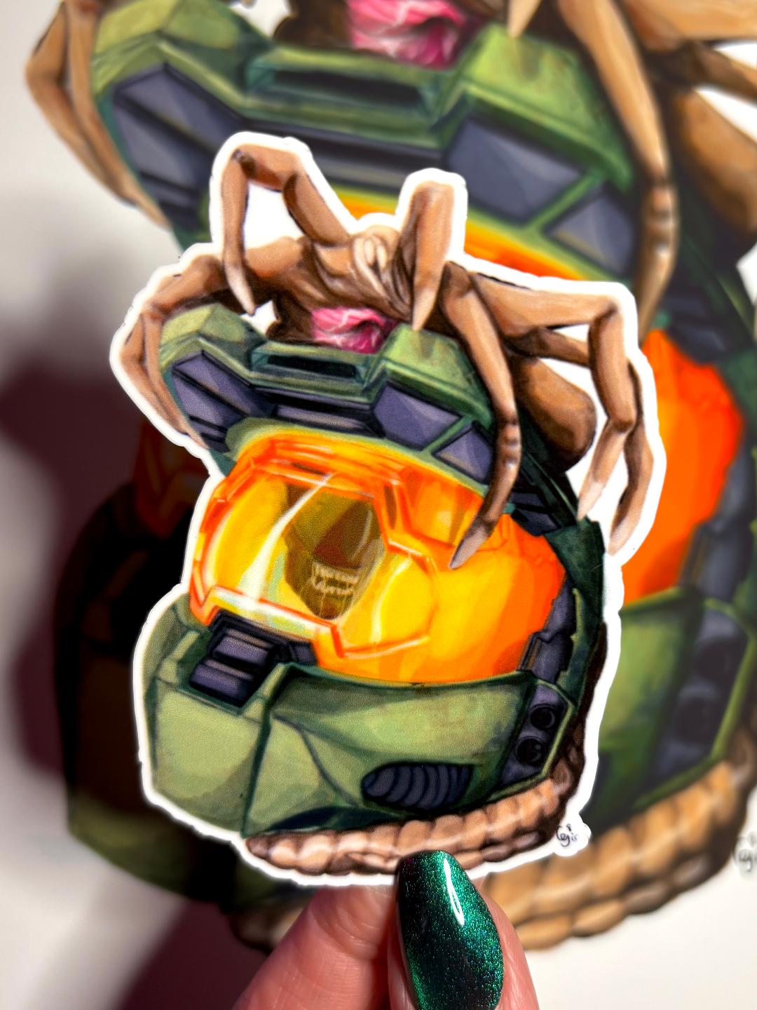 Spartan Vs Xenomorph 3.5in Sticker