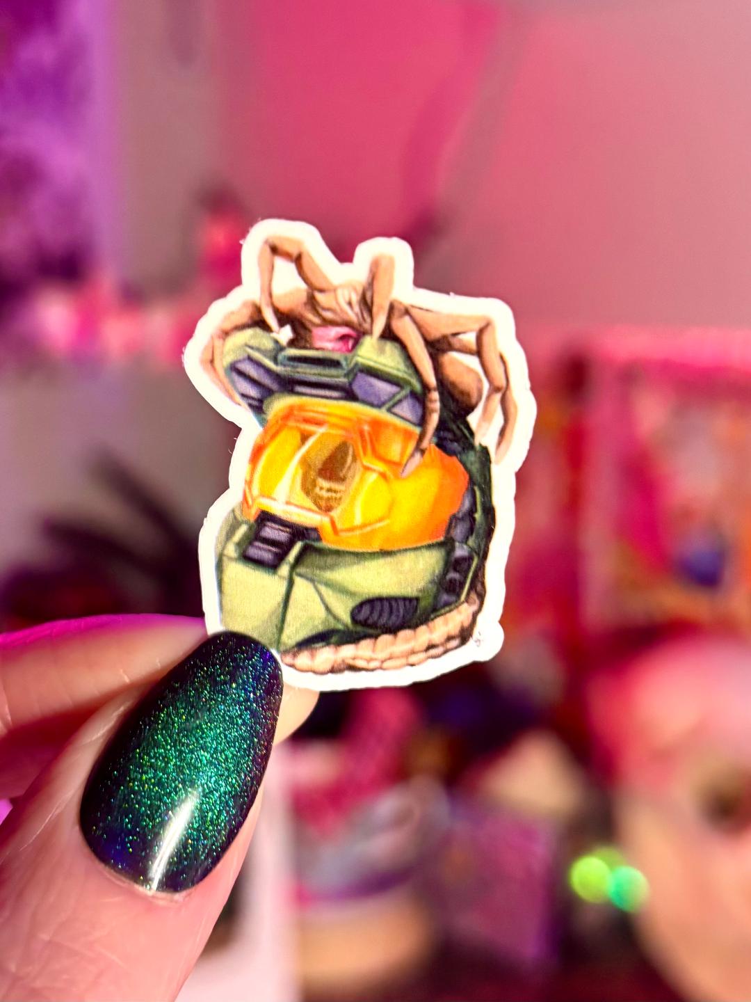 Mini Spartan Vs Xenomorph Sticker