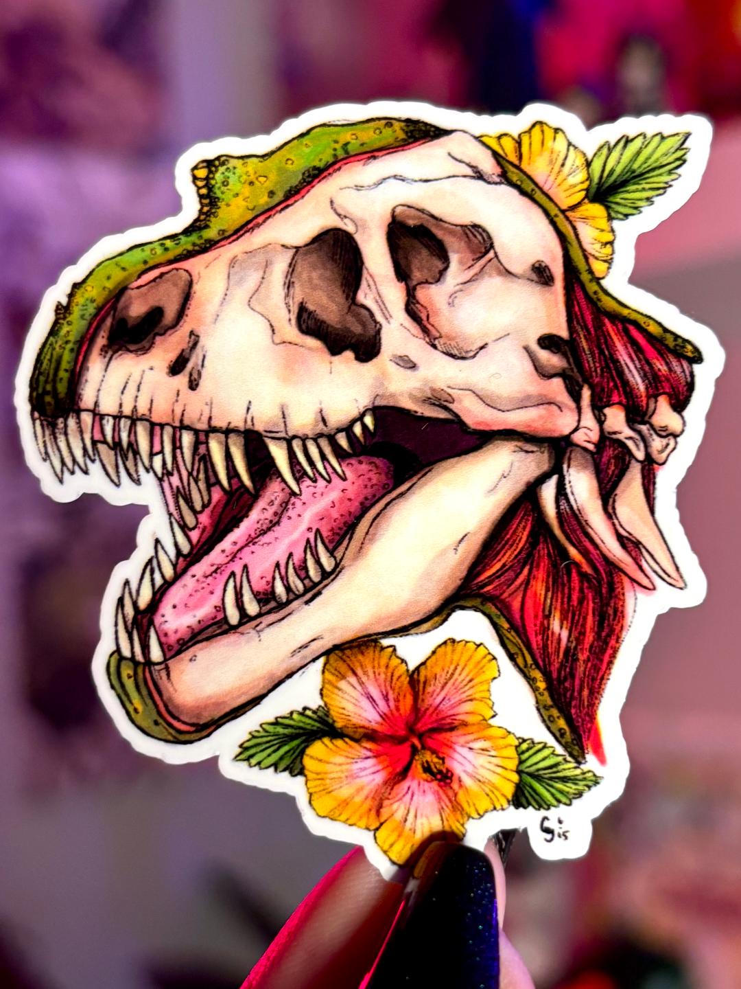 T-Rex Skull Sticker