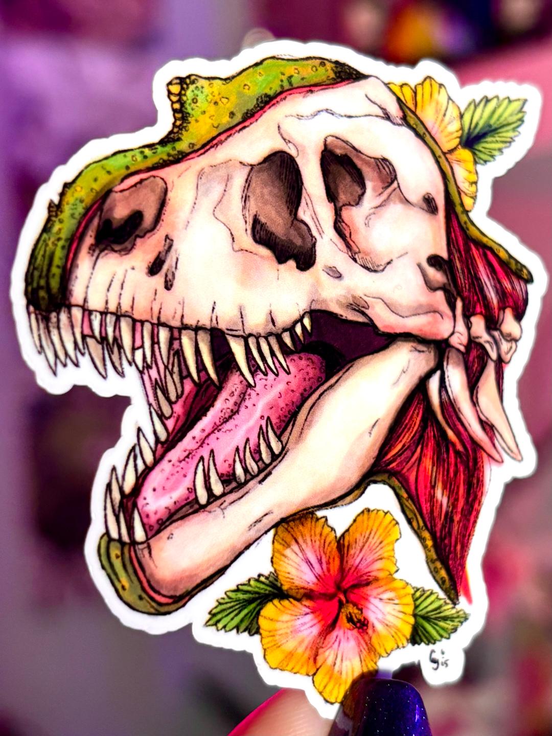 T-Rex Skull Sticker