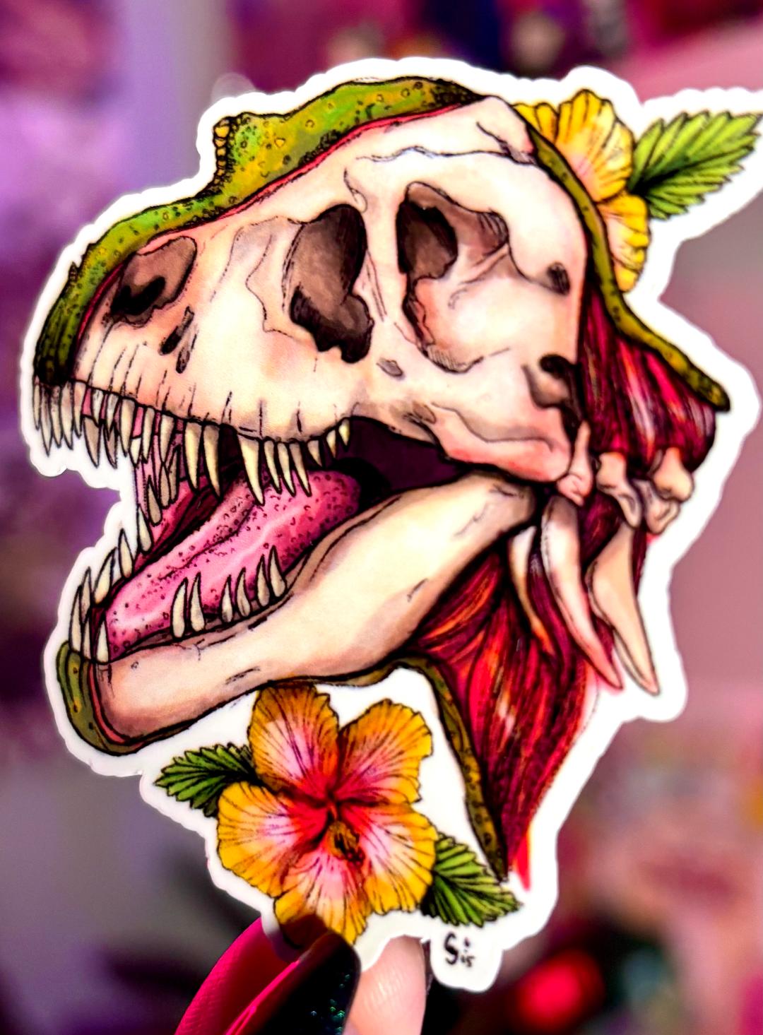 T-Rex Skull Sticker