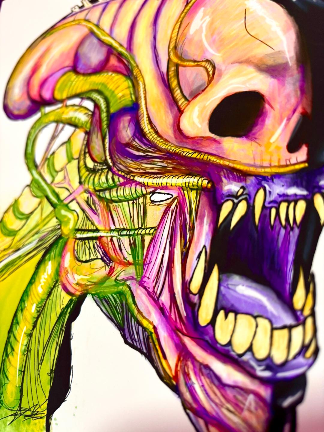 Xenomorph Skull 11x8.5in Print