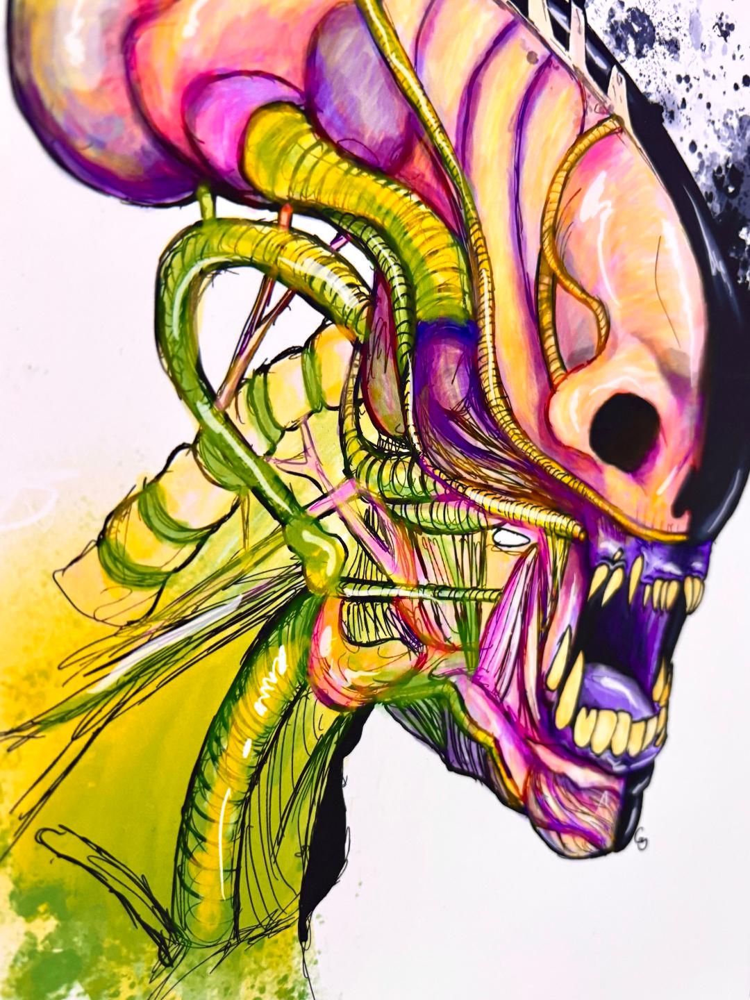Xenomorph Skull 11x8.5in Print
