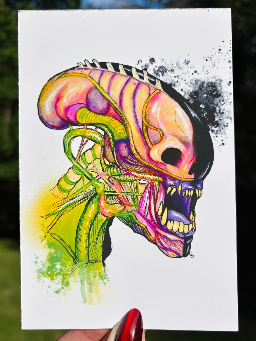 Xenomorph Print 4x6in